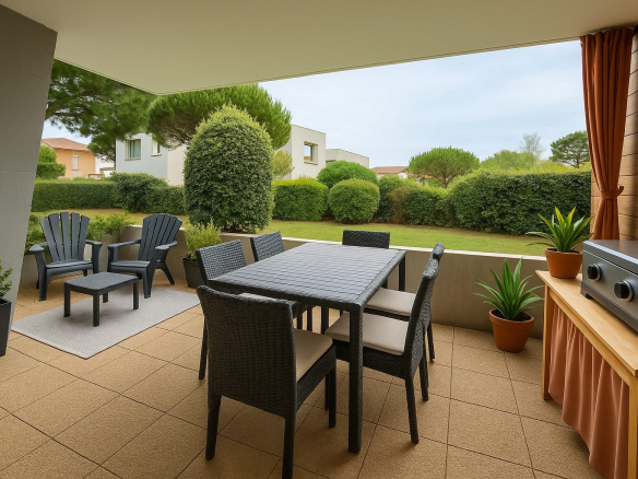 Appartement avec terrasse et garage à 100m de la plage